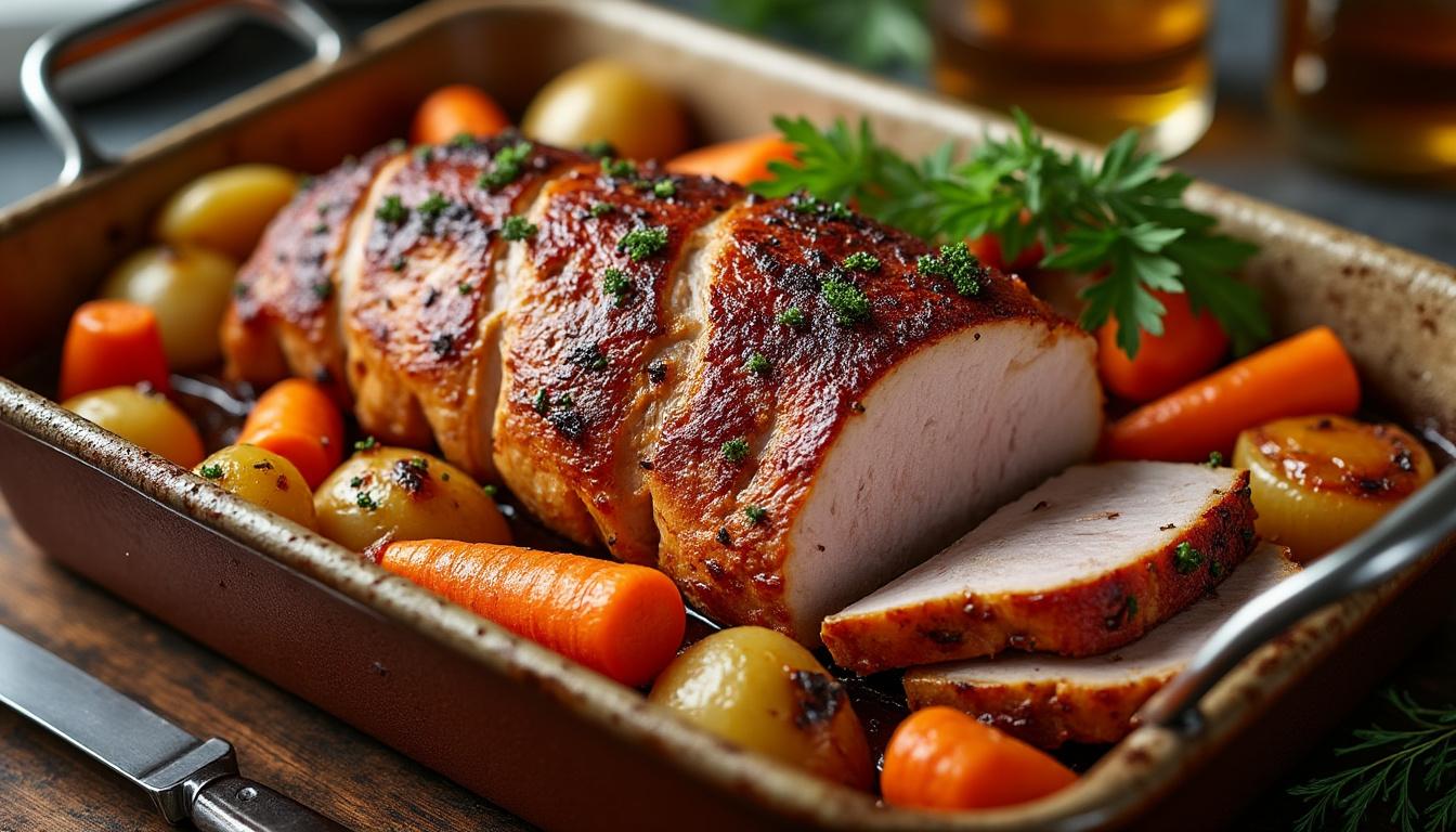découvrez le temps de cuisson idéal pour un rôti de porc moelleux au four, afin de réussir un plat savoureux et tendre à chaque fois.